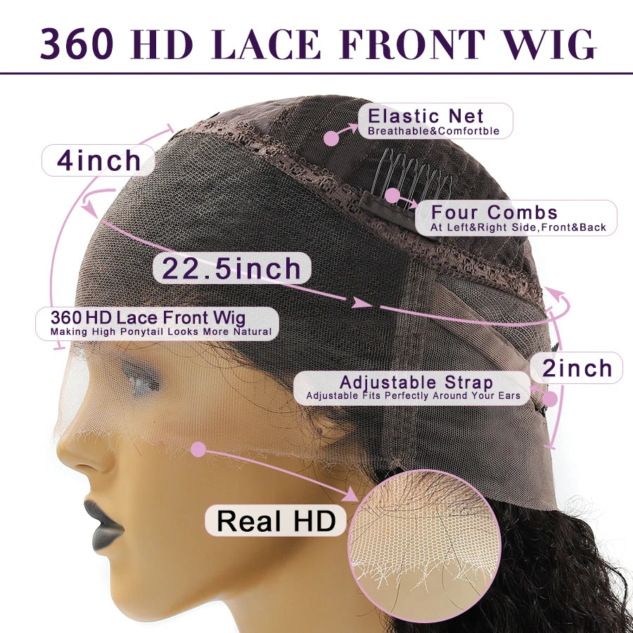 360 HD Lace Frontal Wigs Body Wave