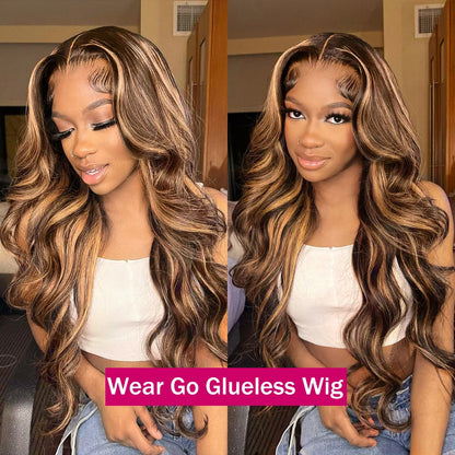 Highlight Glueless Wig Human Hair